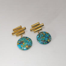 Load image into Gallery viewer, Turquoise Bar Earrings
